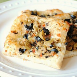 Olive and Cheese Puff Pastry Square