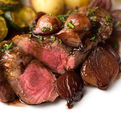Lamb Leg Steaks with Shallots