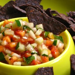 Spicy Peach and Cucumber Salsa