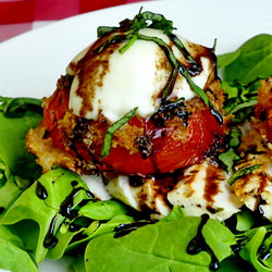 Fried Red Tomato Chicken Salad