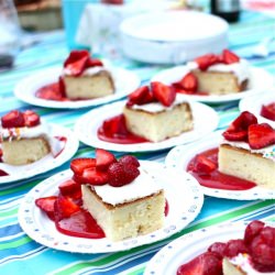 Yogurt Sheet Cake with Berries
