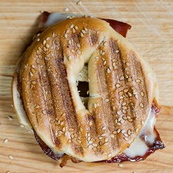 Bacon Cheddar Bagel Panini