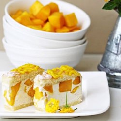 Mango Vanilla Bavarian Cream Cake