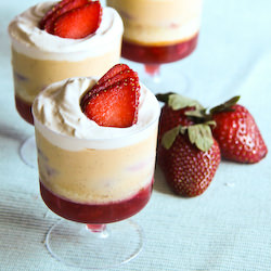 Strawberry Rhubarb & Moscato Trifle
