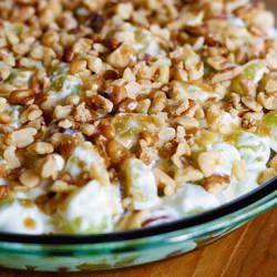 Creamy Grape Dessert with Walnuts