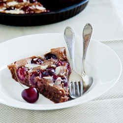 Chocolate Cherry Tahini Clafoutis