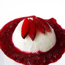 Panna Cotta with a Plum Coulis