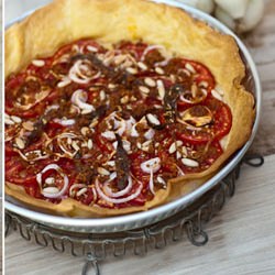 Tomato Pie with Onions, Anchovy,