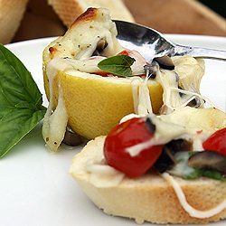 Lemons baked with Mozzarella