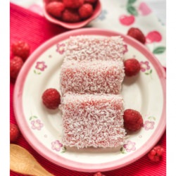 Raspberry Snowflake Cake