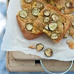 Farinata With Zucchini, Pine Nuts
