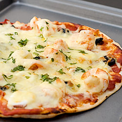 Cheater’s Seafood Pita Pizza