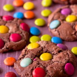 Chewy Chocolate Smartie Cookies