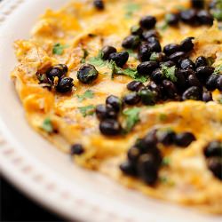 Black Bean Open Faced Omelet