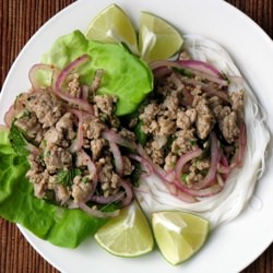 Larb Lettuce Wraps with Noodles