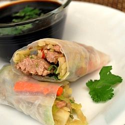 Ginger Pork Spring Rolls