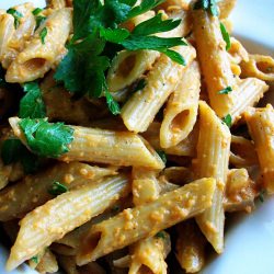 Penne with Roasted Red Pepper Sauce