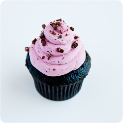 Olallieberry Dark Mocha Cupcakes