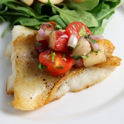 Halibut with Tomato Nectarine Salsa