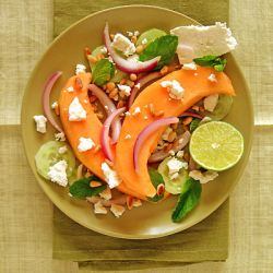 Melon Feta Salad w/Cucumber & Mint