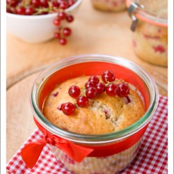 Red Currant Cakes in Glass Jars