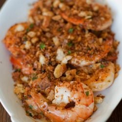 Garlicky Shrimp with Bread Crumbs