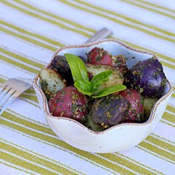 Potatoes with Basil-Pecan Pesto