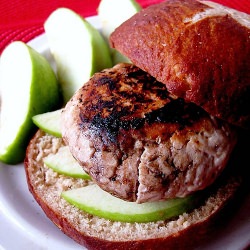Brie-Stuffed Burgers, Pretzel Rolls
