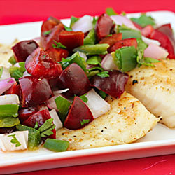 Grilled Tilapia with Cherry Salsa