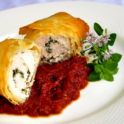 Phyllo Chicken Herb Roulade