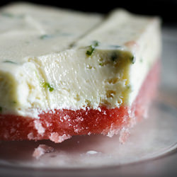 Frozen Watermelon Basil-Lime Bars