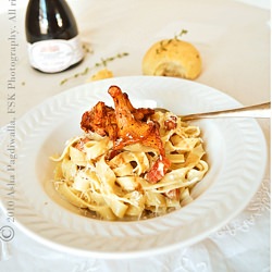 Chanterelles and Pasta Carbonara