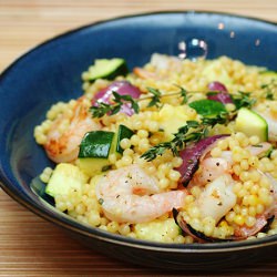 Pearl Couscous with Grilled Shrimp