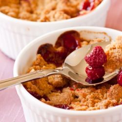 Apple and Raspberry Crumbles