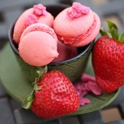 Rose-Strawberry Macarons