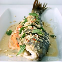 Trout Steamed in Thai Way