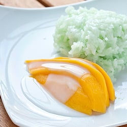 Thai Green Sticky Rice with Mango