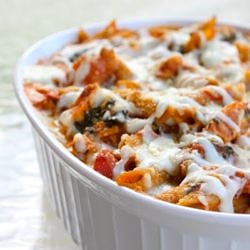 Healthy 3-Cheese Chicken Pasta Bake