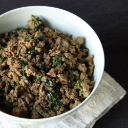 Wilted Spinach and Mince Meat