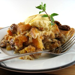 Peach and Pecan Bread Pudding
