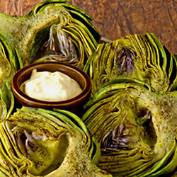 Grilled Artichokes with Soy Mayonna