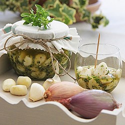 Garlic Cloves Marinated in Oil