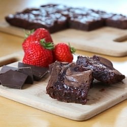 Balsamic Strawberry Brownies