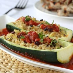 Greek Stuffed Zucchini