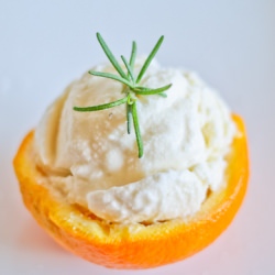 Honey Orange Rosemary Ice Cream