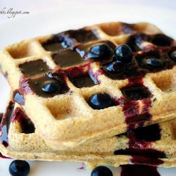 Blueberry Flaxseed Waffles