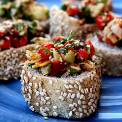Red Pepper & Artichoke Bruschetta
