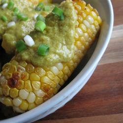 Roasted Corn with Yogurt Sauce