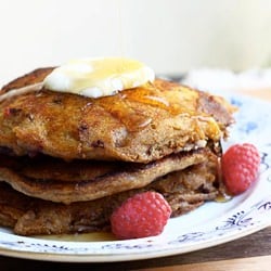 Whole Wheat Raspberry Pancakes