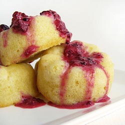 Lemon Muffins With Berry Sauce